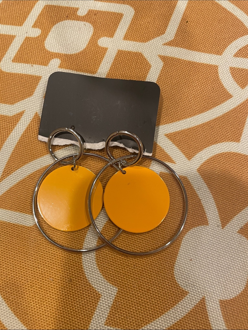 Yellow Disc Hoop Earrings - Women Jewelry